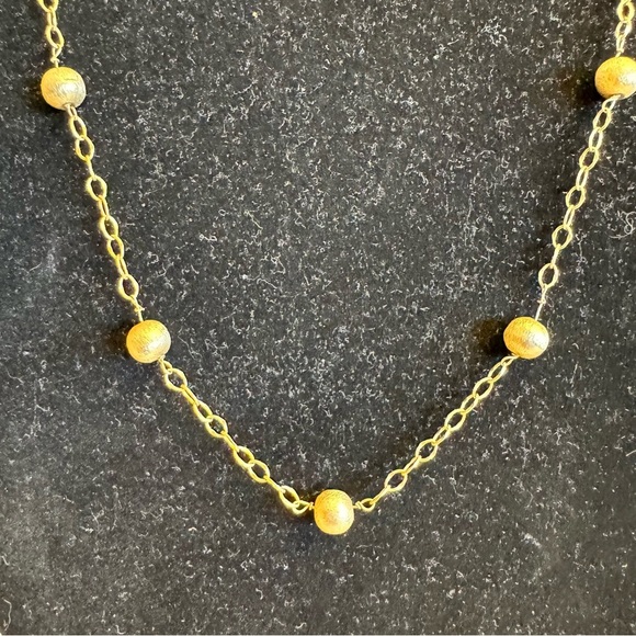 Vintage Gold Beaded Cable Link Chain Chain Necklace 14kt Gold Filled - Picture 2 of 16